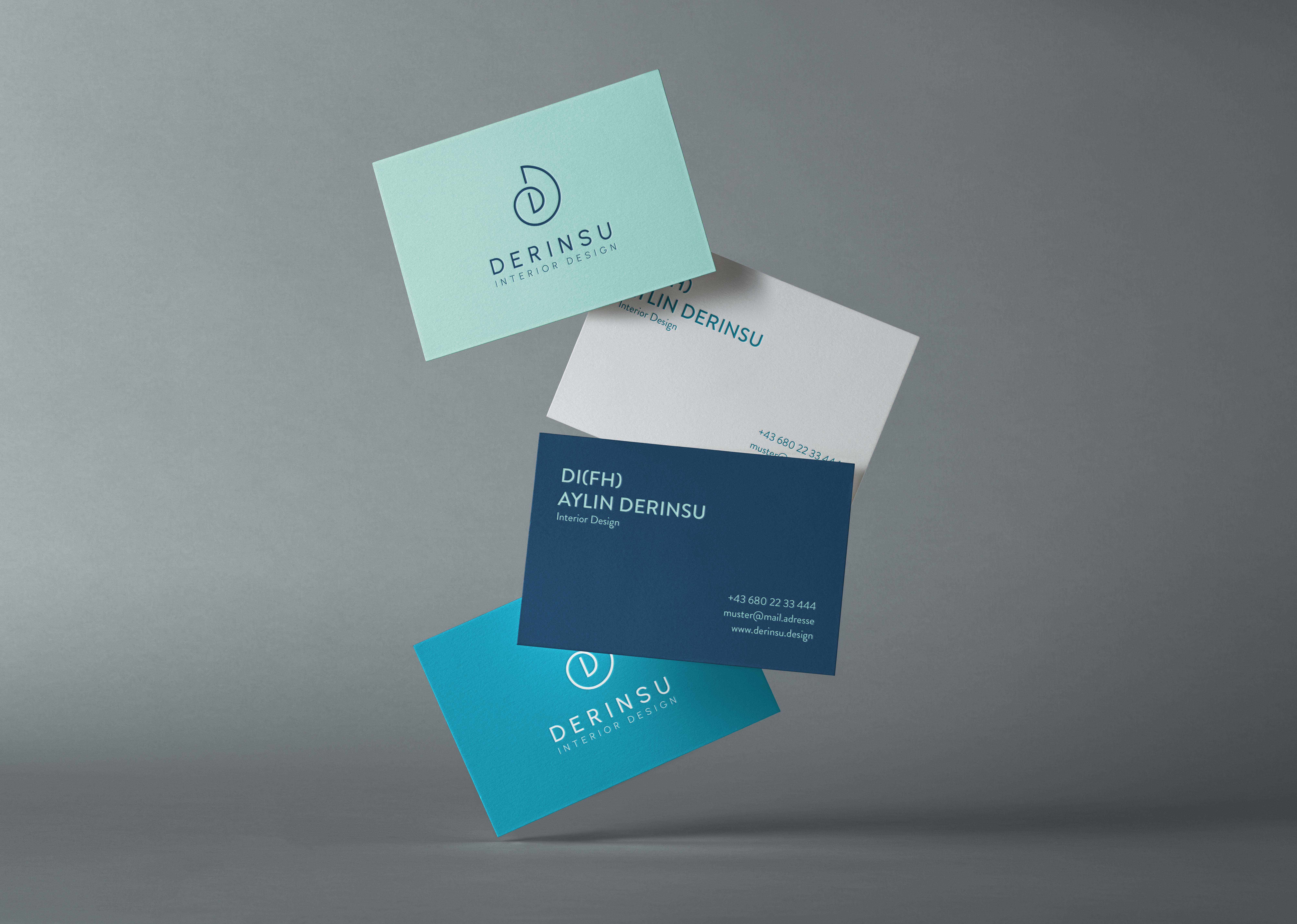 Visitenkarten-Design für Derinsu Design – minimalistisches Branding von CUSTOMIZE