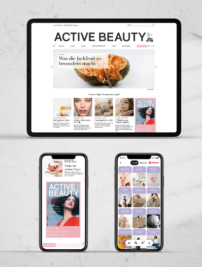 Active-Beauty-Website auf Tablet und Smartphone